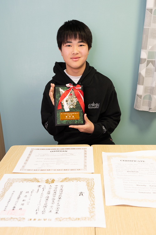 Seigo　第75回香川県中学校英語弁論大会 暗唱の部にて優秀賞を受賞